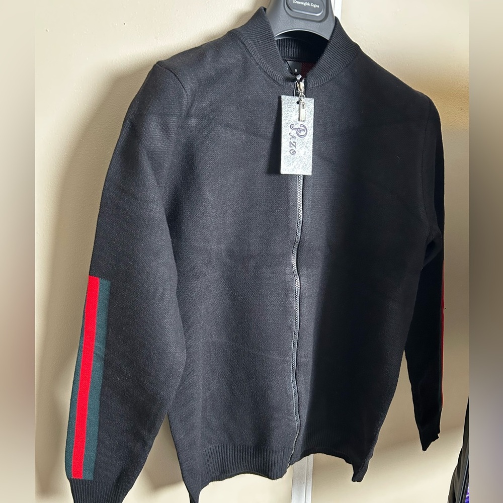 Designer zip up sweater